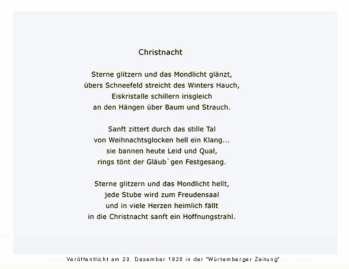 Christnacht - ein Gedicht meines Großvaters