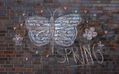 Kreidezeichnung auf einer Mauer Kreidezeichnung auf einer Mauer