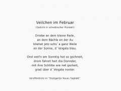 Veilchen im Februar 1921 Veilchen im Februar 1921