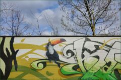 Graffitikunst auf einer Mauer Graffitikunst auf einer Mauer