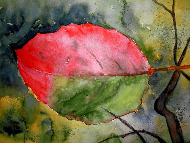 Herbstblatt Aquarell