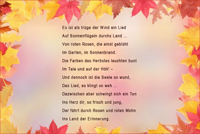 Ein Herbstgedicht meines Großvaters