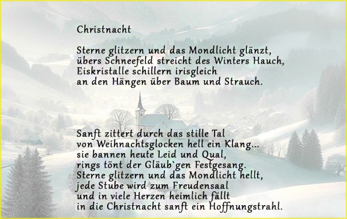 Ein Weihnachtsgedicht meines Grossvaters