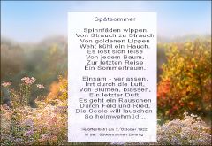 Ein Herbstgedicht meines Großvaters