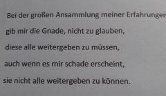 Teil eines Gebets einer alten Nonne