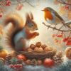 Eichhörnchen und Rotkehlchen,Bing Kreator